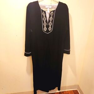 Oscar de la Renta Vintage Pink Label Velour long Sleeves Night Gown size M